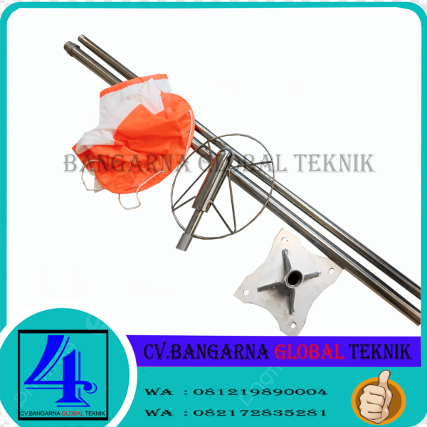 Jual Windsock satu set ( Kain,Frame,Tiang,Breket ) | Penunjuk Arah angin