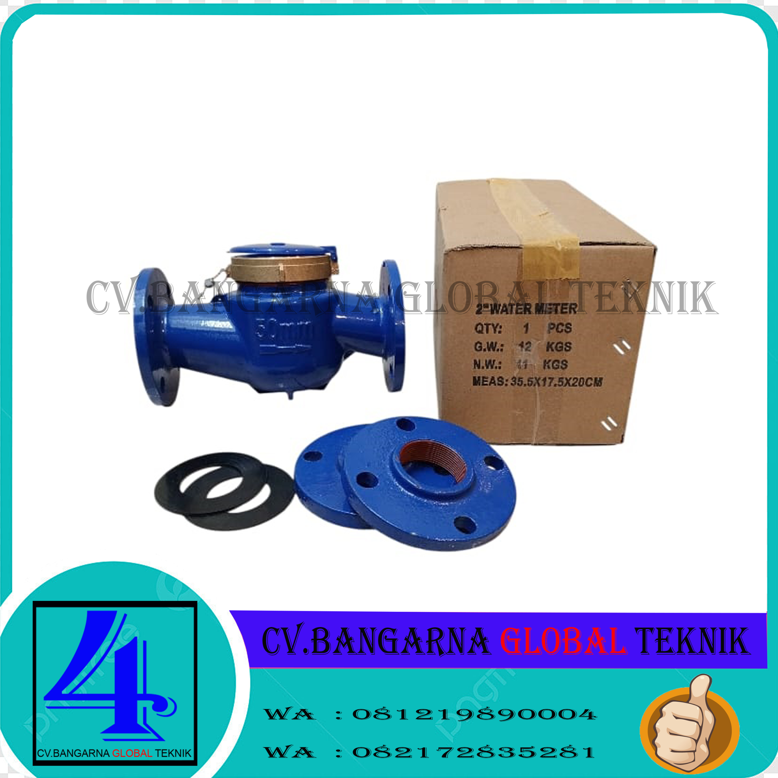 Meteran air bersih Merk Amico Size 2 inch LXSG-50E DN50mm Flange PN16