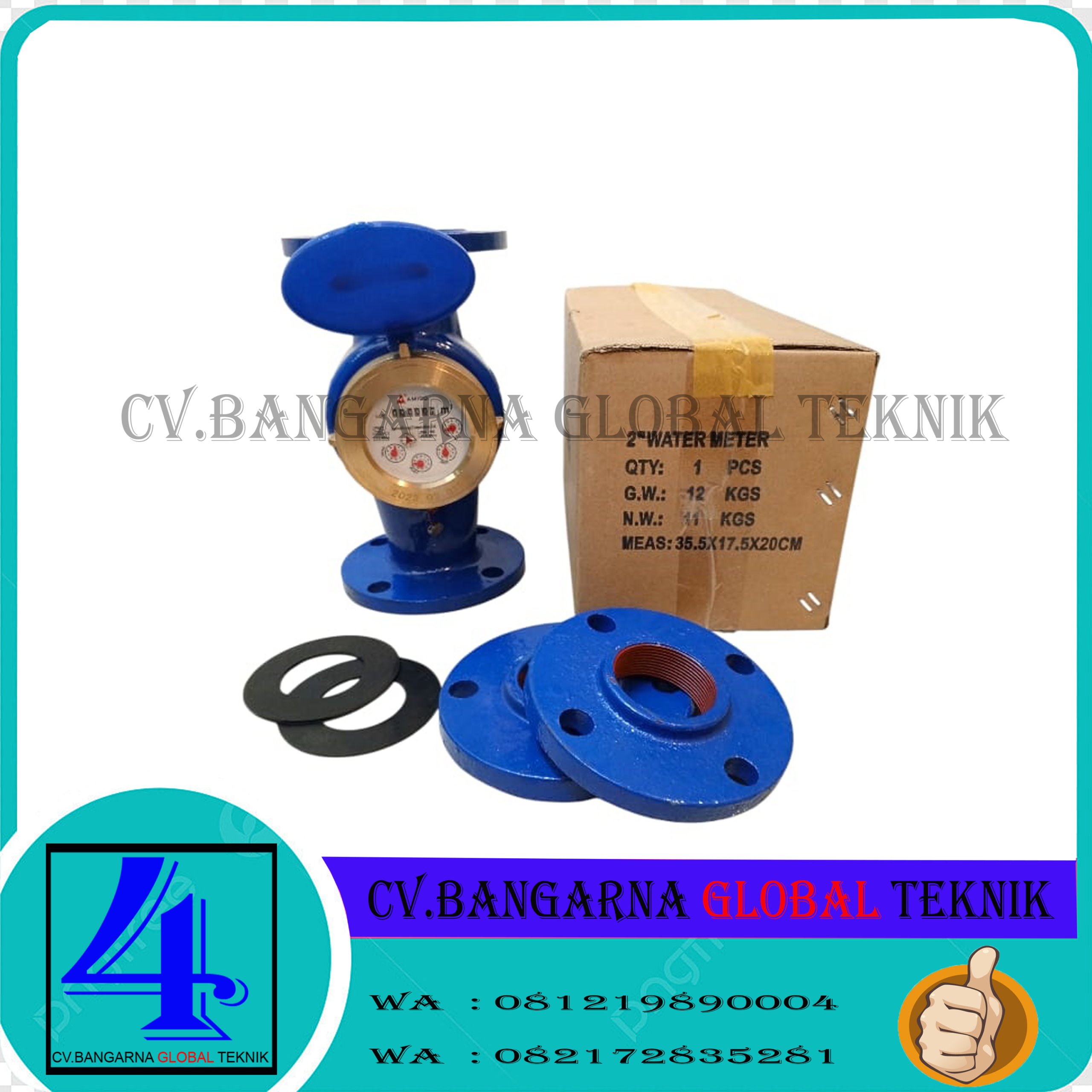 Meteran air bersih Merk Amico Size 2 inch LXSG-50E DN50mm Flange PN16