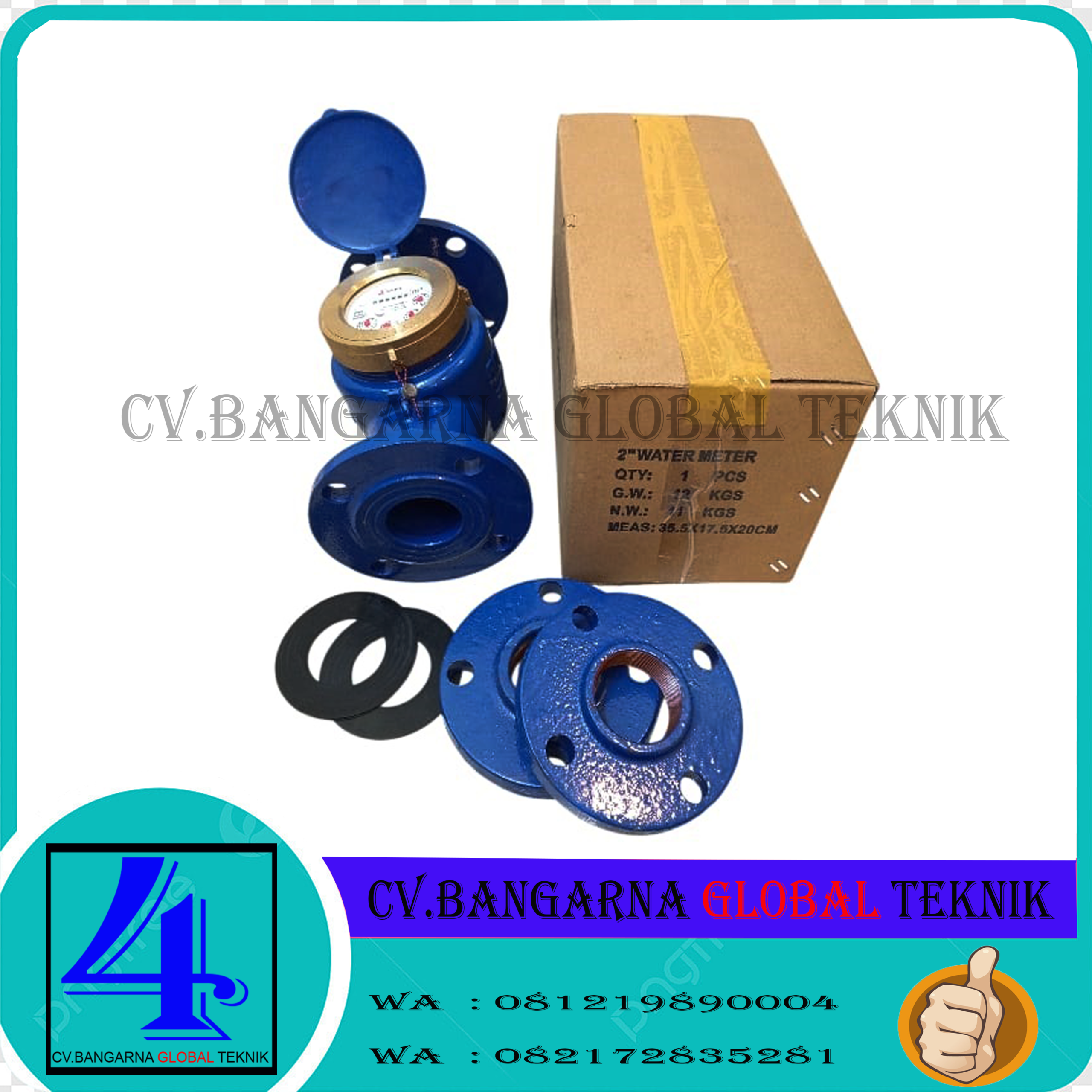 Meteran air bersih Merk Amico Size 2 inch LXSG-50E DN50mm Flange PN16