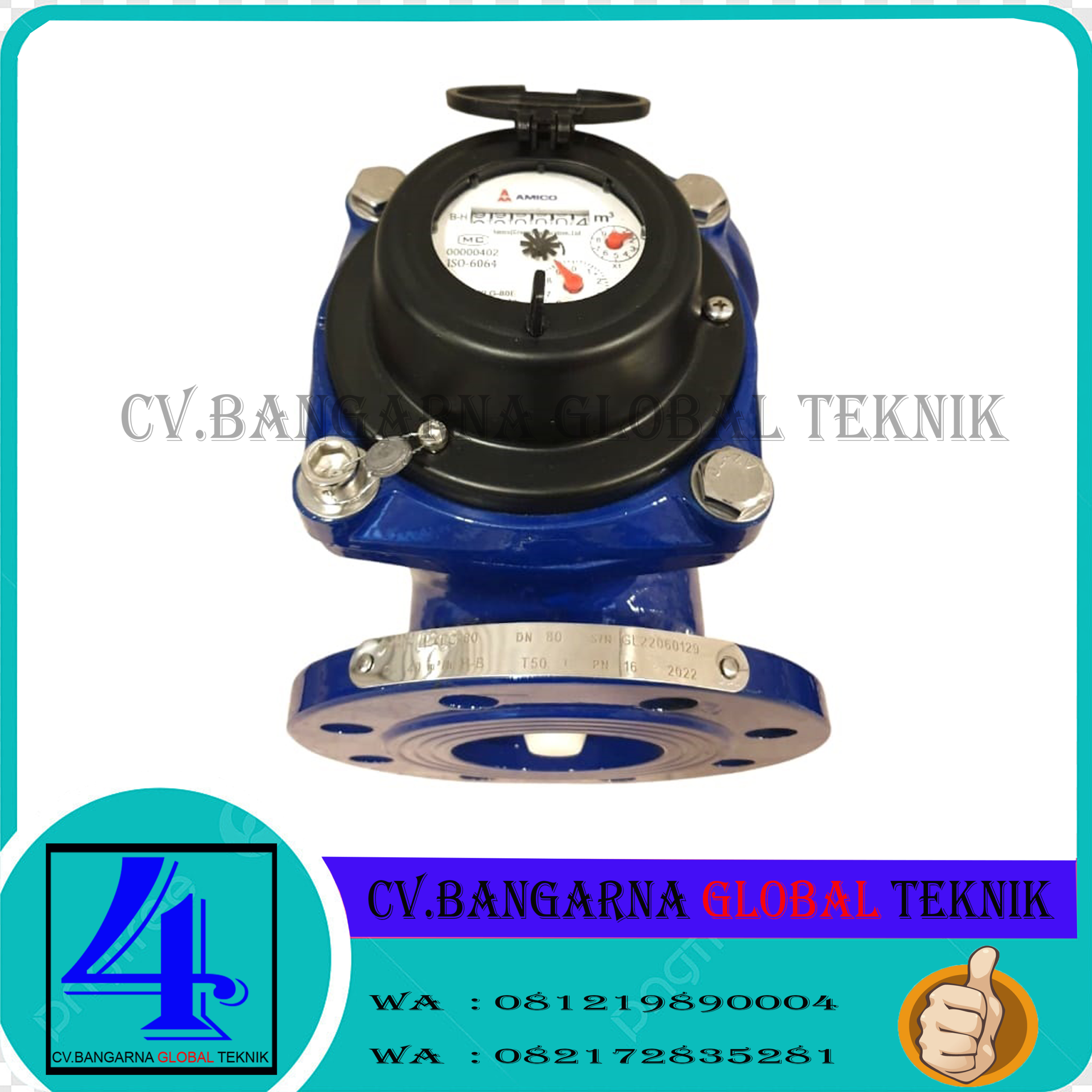 Meteran Air Amico 3 inch Besi (Water Meter Amico)