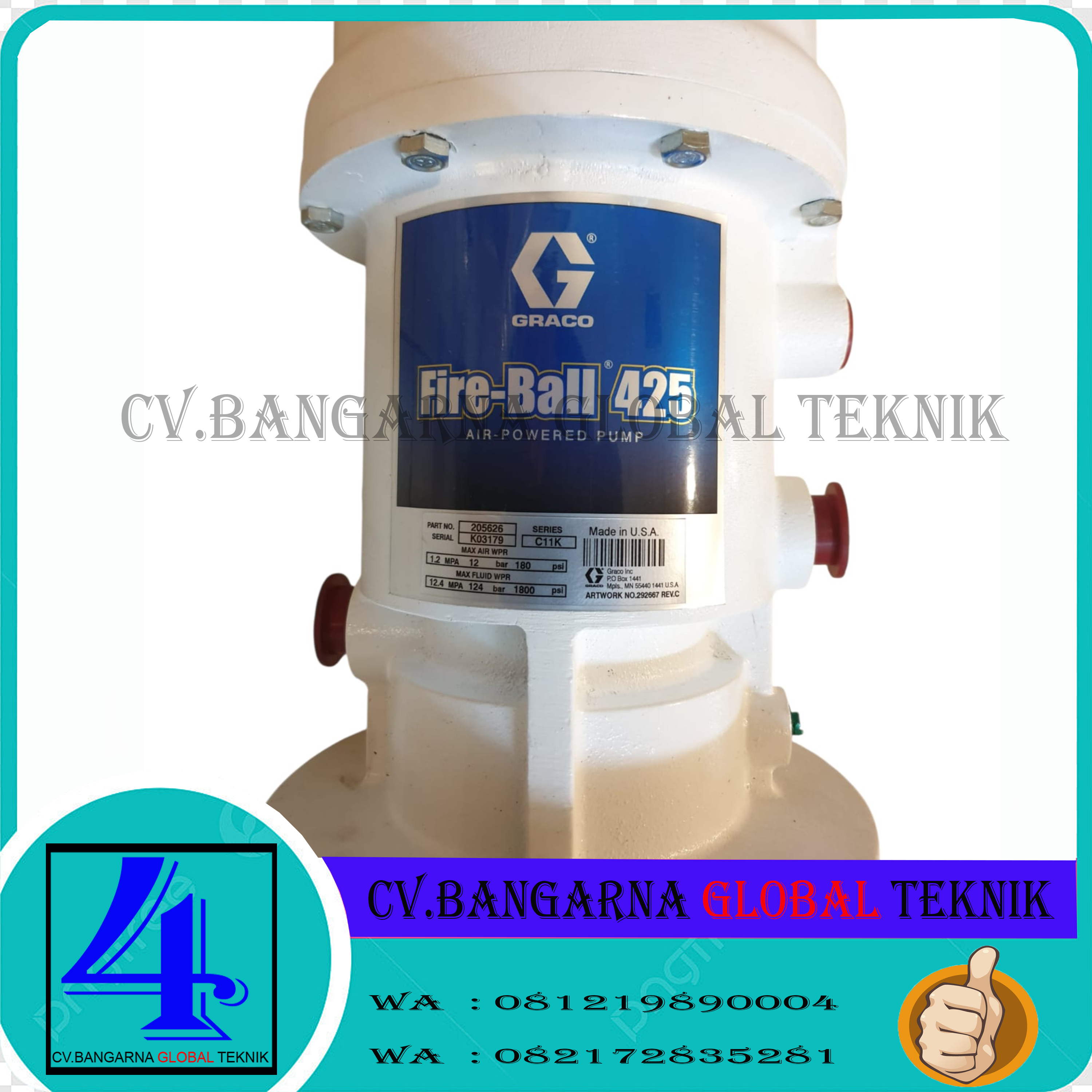 Fire-Ball 425 / Merk GRACO / AIR - POWERED PUMP / Part No. 205626