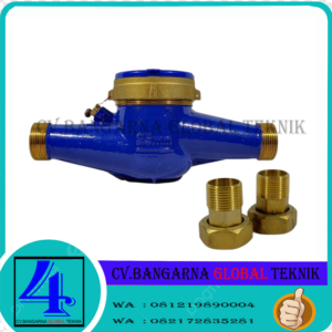 Water Meter SHM Multi Jet Brass Size 1/2",3/4".1",1 1/4",1 1/2",2" Full Ukuran