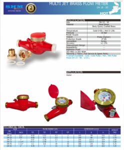 Water Meter SHM Multi Jet Brass Air Panas Size 1/2″,3/4″.1″,1 1/4″,1 1/2″,2″ Full Ukuran