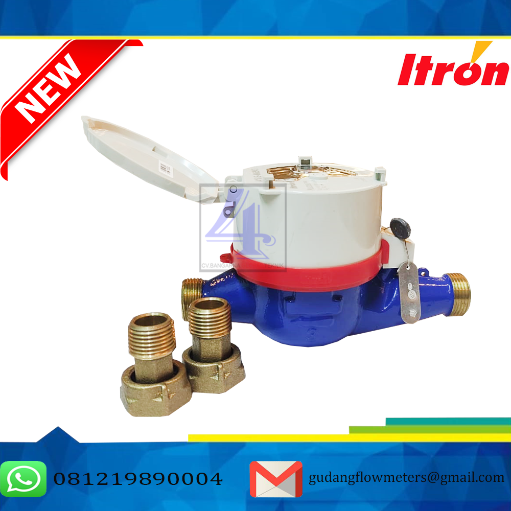Meteran Air Bersih Multimag Size 1 Inch Merk ITRON ( SNI ) Koneksi Drat