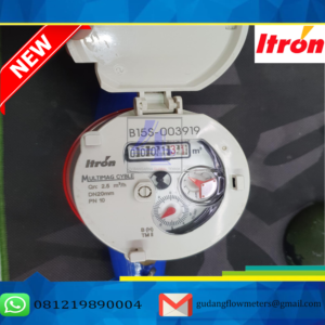 Flow Meter ITRON Ukuran 3/4" Koneksi Drat Kuningan Type Multimag